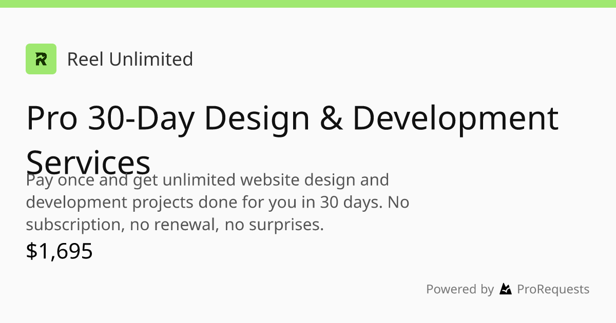 Pro 30-Day Design & Development Services preview